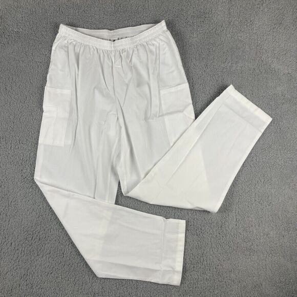 Strictly Scrubs Unisex Large White Classic Top and Pants Scrub Set - Picture 9 of 16